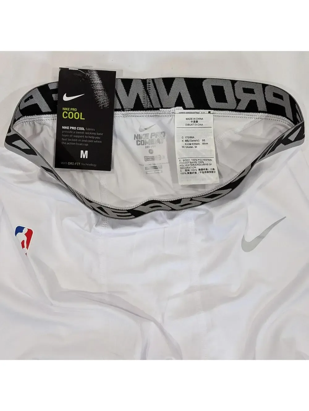 Nike Pro Combat NBA Compression Shorts Men's M WHITE Dri-FIT Basketball NWT - Picture 5 of 5
